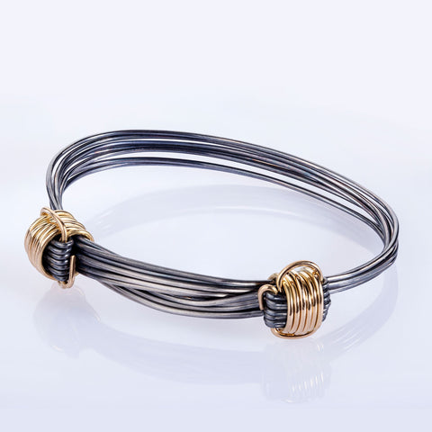 Marfurt "Voyageur" Bracelet — Black Silver & Gold knot