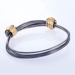 Marfurt "Voyageur" Bracelet — Black Silver & Gold knot